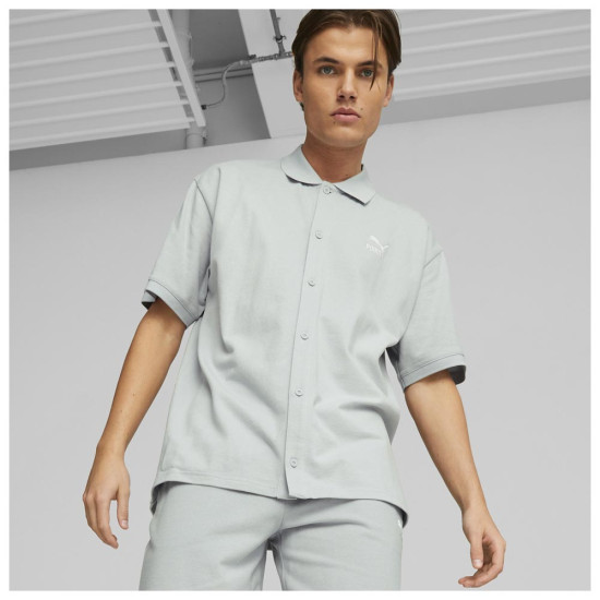 Puma Ανδρικό κοντομάνικο πουκάμισο Classics Pique Shirt Puma Ανδρικό κοντομάνικο πουκάμισο Classics Pique Shirt